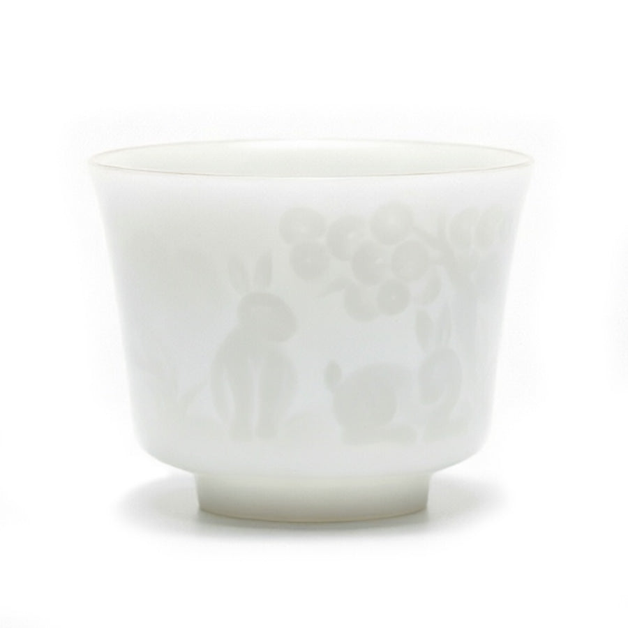 Ice Jade Porcelain Unglazed Zodiac Cup Sheep Fat Jade White Porcelain Tea Cup Kung Fu Personal Single Cup Dehua Relief Ceramic